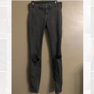 Hollister black knee ripped in the knee jeans